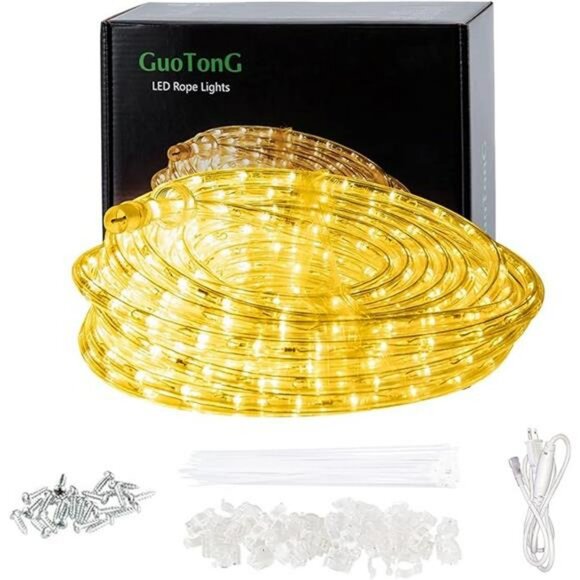 50ft warm white LED rope lights waterproof connectable outdoor indoor decorative - Picture 7 of 7